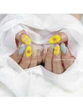 アン ジョーヌドラゴ/【自爪ネイル】ひまわりネイル