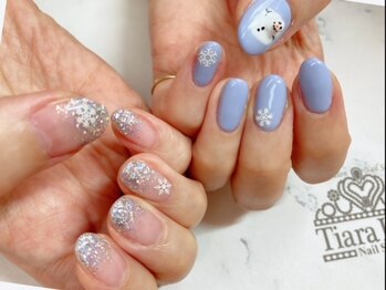 雪だるまネイル