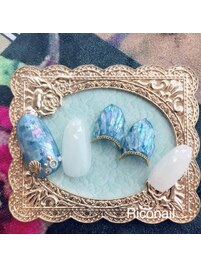 人魚の鱗ネイル