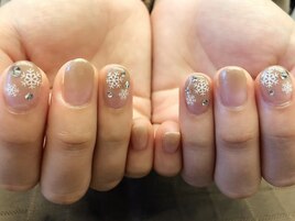 グレージュ×雪の結晶