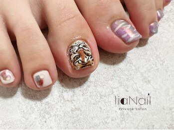 リアネイル(liaNail)/手描き★虎ネイル♪