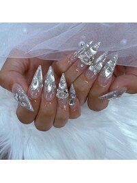 #キラキラ埋めつくしネイル