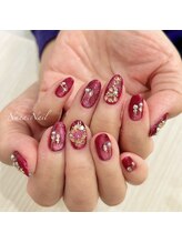 ナナネイル(Nana.Nail)/クリスマスネイル/リース/赤