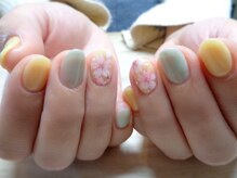 アミュリー ネイル アトリエ(Amury nail atelier)/桜 くすみイエロー　