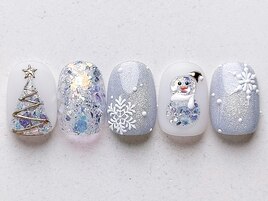 雪だるまネイル