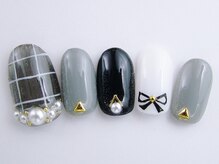 ネイルサロン ドレリッチ 大宮店(drerich)/【6990】シアーブラックチェック