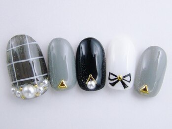 ネイルサロン ドレリッチ 大宮店(drerich)/【6990】シアーブラックチェック