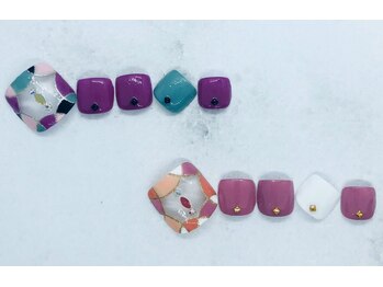 ネイルサロン ブリオン(Nail Salon Bullion)/カラフルサークルネイル