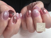 ネイルセッション(nail session)/ピンクのミラー×マグネット