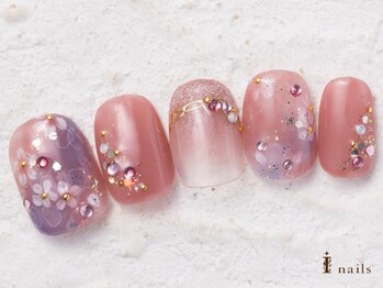 アイネイルズ 横浜WEST店(I-nails)/ふんわり桜ネイル11500円