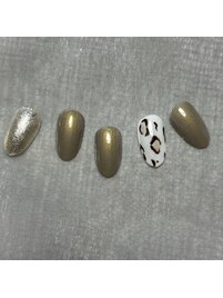 美フォルム　レオパードネイル