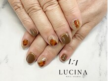 ネイルスタジオ ルキナ(LUCINA)/c-408 べっ甲ショートネイル