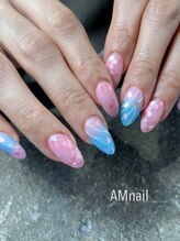 エーエムネイル(Am:nail)/青×ピンク桜