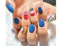 フレイムス アイラッシュ アンド ネイル(FRAMES)/カラフルアートネイル♪