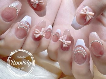 ルブリー(roovely)/リボン&フレンチネイル