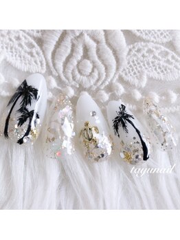 たゆ ネイル(たゆnail)/キラキラヤシの木ネイル
