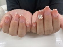 サロンドゥプリエ 門司店(SALON deux PRIER)/先端ラメで控えめにキラキラ☆