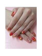 ネイルサロンミキ 横浜(MIKI)/和装成人式手描きフラワー3D花