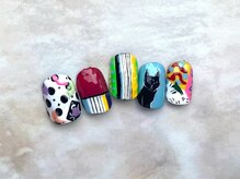 ゆびノさき イバラキシ(ibarakishi)/カラフル細かアート