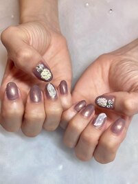 手描きお花定額ネイル
