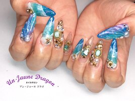 【ロングネイル】人魚の鱗ネイル