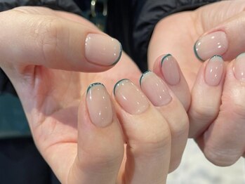 ファンクションネイルズ 表参道 原宿(FUNCTION NAILS)/スキニーフレンチ/シンプル