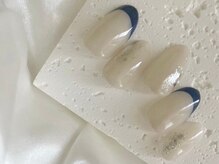 リベレ(LIBELLE)/フレンチネイル/ネイビー/秋冬