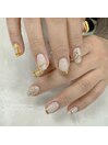 チェック×推しネイル