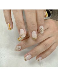 チェック×推しネイル