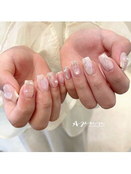 アピュ(APUU)の写真/こだわりをもった凄腕ネイリスト施術★可愛さ凝縮！オーダメイドカラーでトレンドデザインもワンランクUP◎