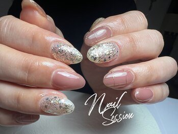 ネイルセッション(nail session)/チェックのミラーアート