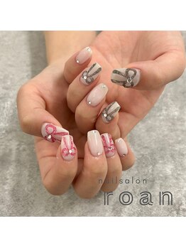ロアンネイル(roan nail)/ぷっくりリボン