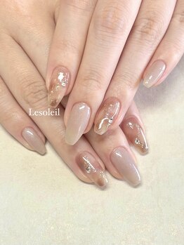 ル ソレイユ(Le soleil)/大人マーブルネイル　byあやか