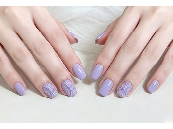センシー ネイル スタジオ(Sensy Nail Studio)/ラベンダーパープルのクロム風