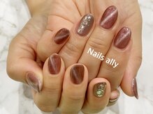 ネイルズアリー 立川店(Nails ally)/マグネットジェル×ラメ
