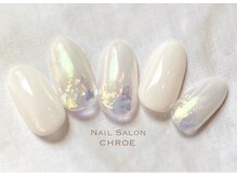 ネイルサロンクロエ (Nail Salon CHROE)/オーロラミラー×ホワイト