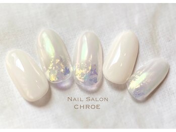 ネイルサロンクロエ (Nail Salon CHROE)/オーロラミラー×ホワイト
