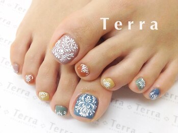 ネイルサロン テラブルー 渋谷店(Terra Blue)/フットネイル　タイル柄