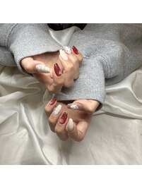 雪だるまネイル