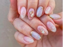ネイルマジック 仙台一番町店(NAIL MAJIC)/くすみブルー×ベージュピンク