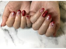 ネイルサロンブラン(nail salon BLANC)/赤のニュアンスネイル