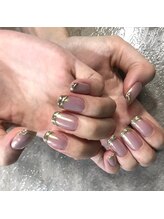 ネイルアンドアイラッシュサロン エスポアール(nail&eyelash salon espoir)/ミラーフレンチ　90コース