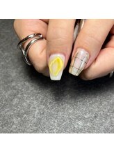 イル(ile)/チェック×ぷっくり　ネイル