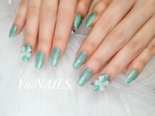 ユーネイルズ 恵比寿(Yu.NAILS.)/オーロラ◎パールグリーン