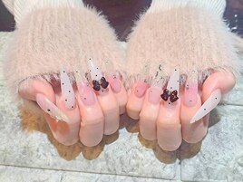 【スカルプ】ガーリーネイル