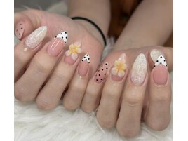 ドットフレンチ×3Dプルメリア