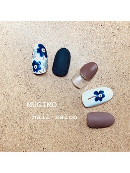 ムギモ(MUGIMO)/マリメッコ風×マットネイル