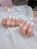 【人気No.2美爪推し】フレンチネイル、ガラスフレンチ♪¥5800