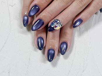 ケーズネイル製作所/ネイビーマグネットネイル
