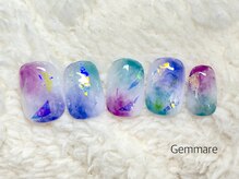 ジェンマーレ たまプラーザ店(Gemmare)/パープル×ブルー水彩ニュアンス